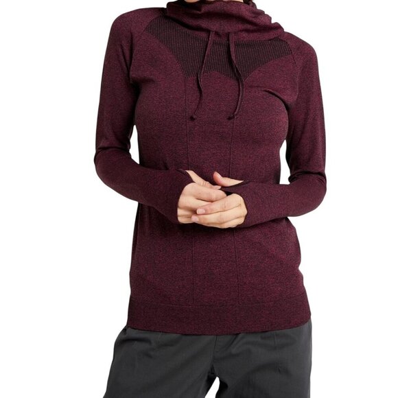 Black Diamond Tops - BLACK DIAMOND heathered burgundy crux hoody pullover climbing hiking activewear